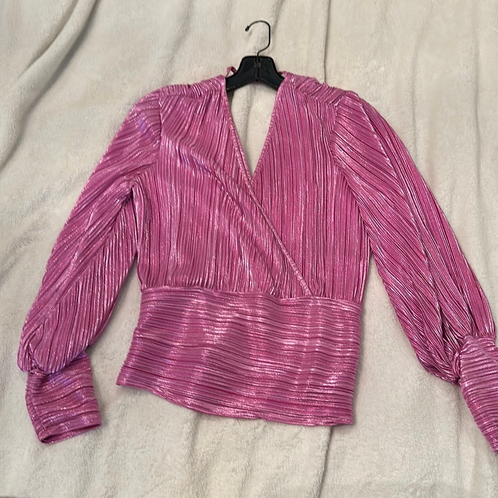 Revolve pink shimmer top